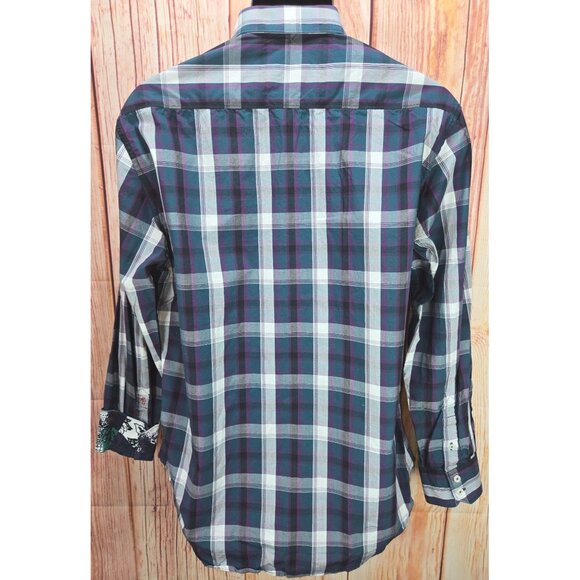 Robert Graham Mens Classic Fit Plaid Dress Shirt Medium - Picture 2 of 9